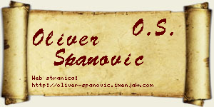Oliver Španović vizit kartica